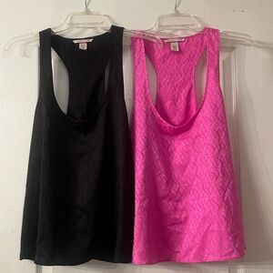 NWOT-2 Victoria's Secret Satin Logo Sleep Tank Tops